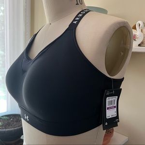 XXL 2X Under Armor Black UA Infinity Cross Back Sports Bra NWT